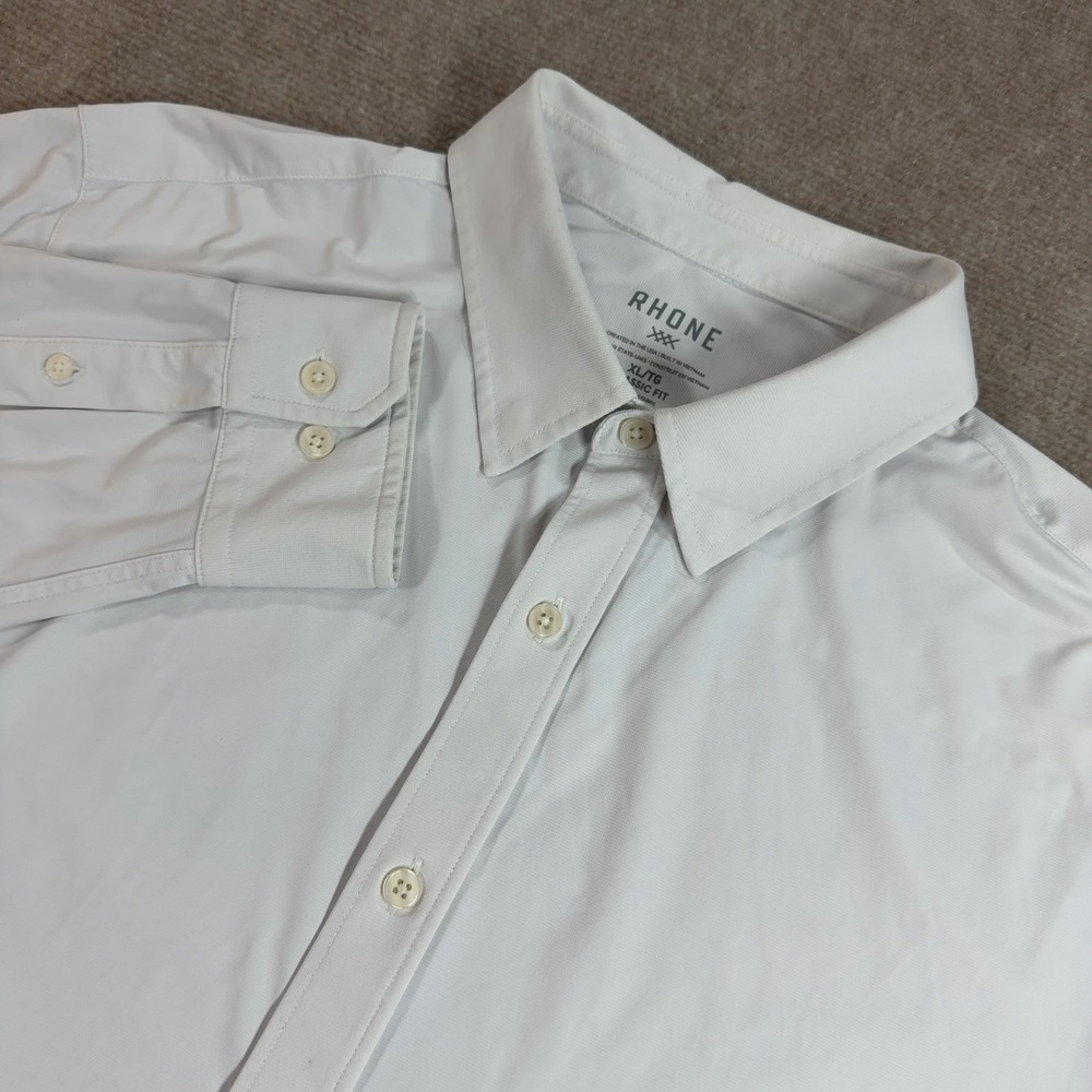 Rhone Commuter Button Up Shirt Men XL Classic Fit Italian Fabric Long Sleeve
